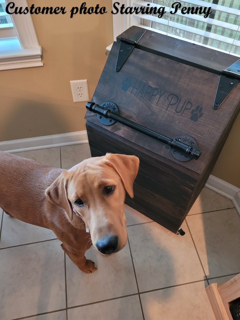 XLARGE Wooden Dog Food Storage Container HOLDS 40LB BAGS Etsy