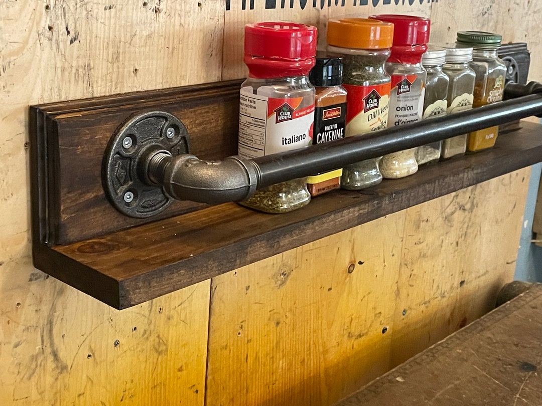 Industrial style spice rack deals