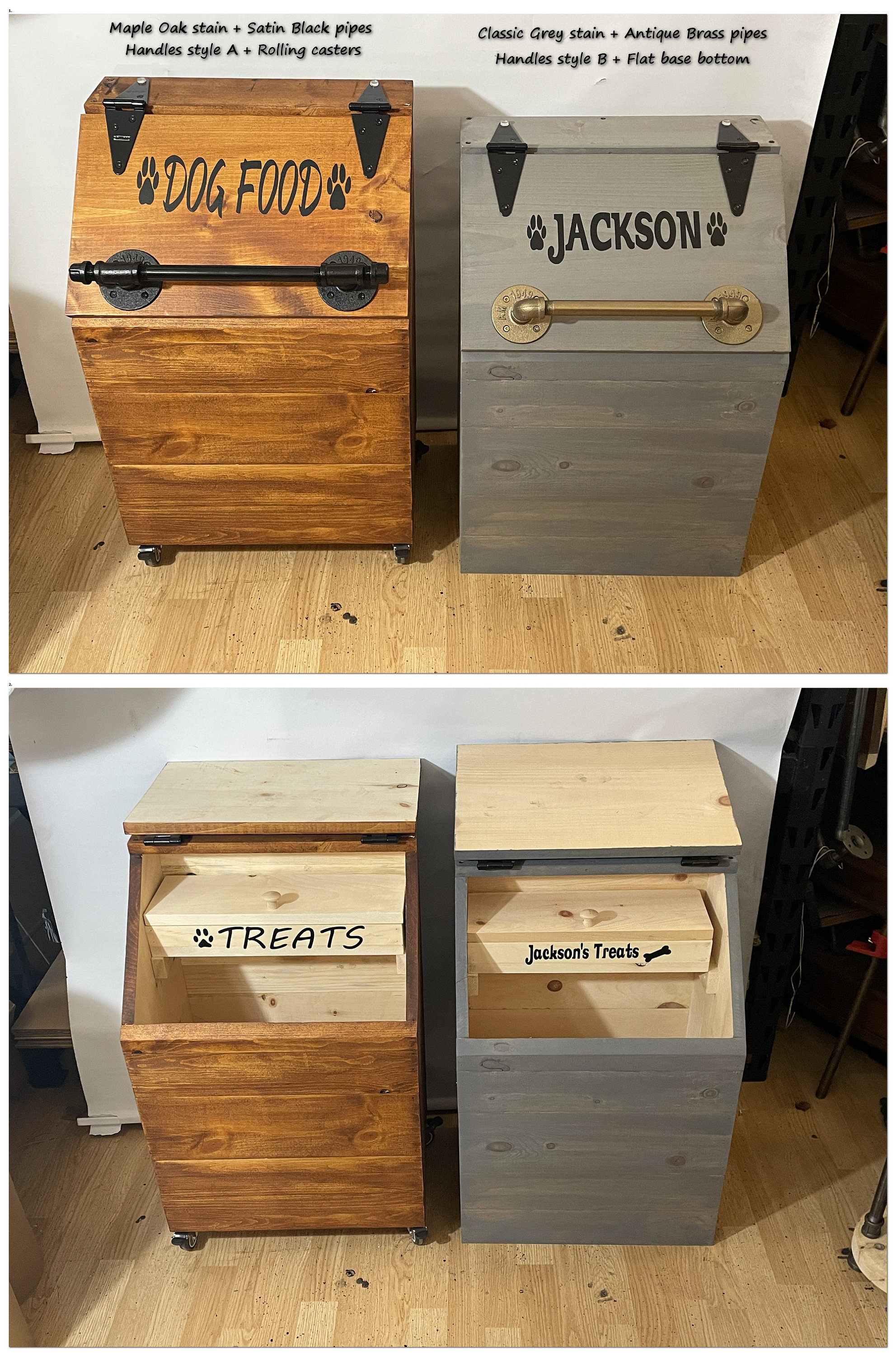 XLARGE Wooden Dog Food Storage Container HOLDS 40LB BAGS Etsy Canada