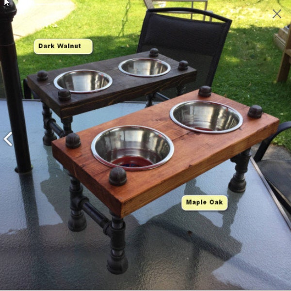 Pipe Dog Bowl Stand Etsy