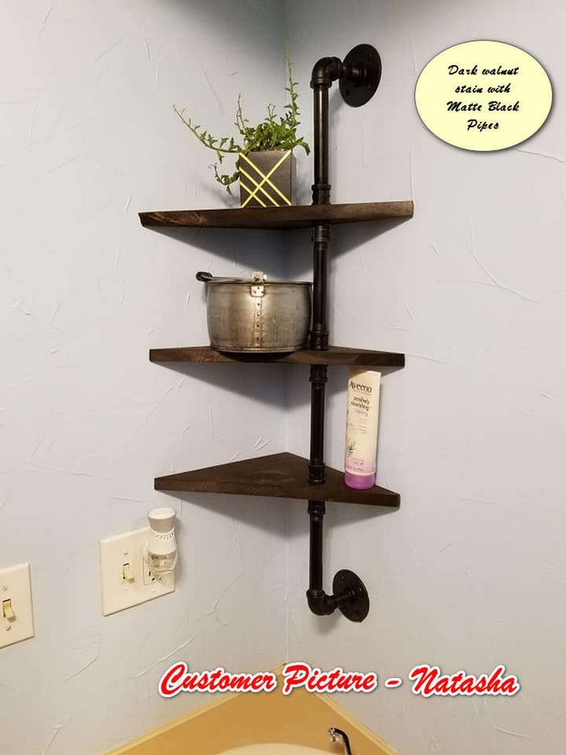 Industrial Style Corner Shelf corner Pipe Shelf corner Pipe Etsy