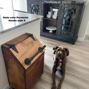X-Large Wooden Dog Food Storage Bin: 40lb Capacity