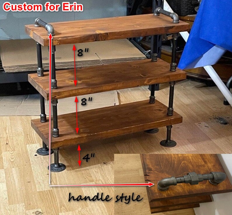 Steampunk Style Shoe Rack With Union Style Handles Entryway Etsy