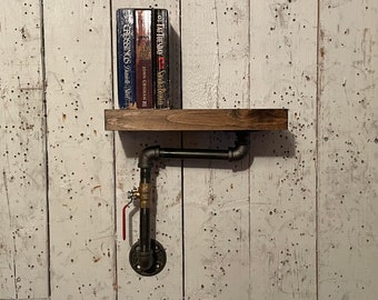 Steampunk Shelf - Industrial design Floating shelves - Floating shelf - wall mount shelf - bar shelf