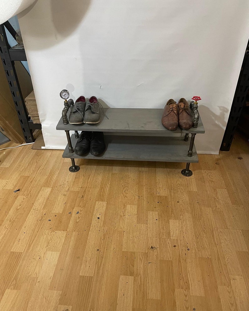 Steampunk Style Shoe Rack Entryway Organizer Rustic Shoe Etsy Canada
