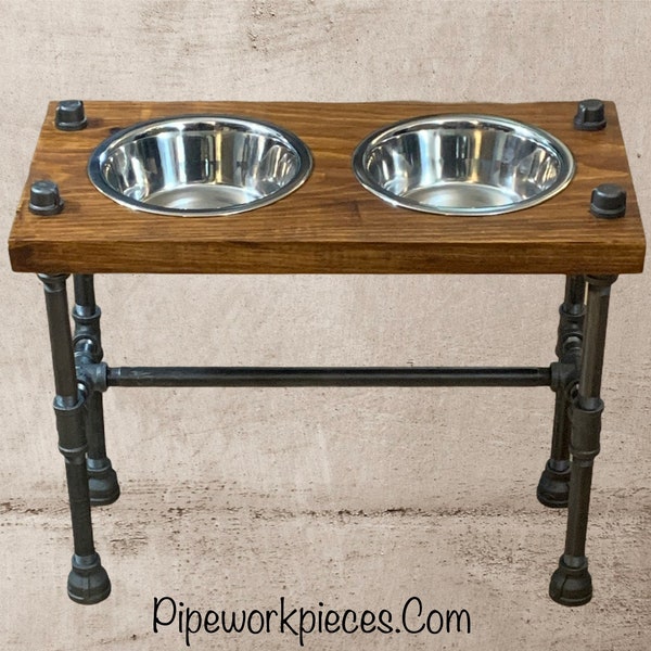 Pipe Dog Bowl Stand Etsy