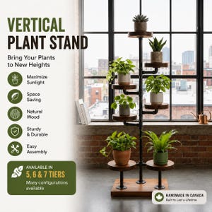 Unique Verical Plant Stand, Metal 5-7 Tier Plant Holder Rack