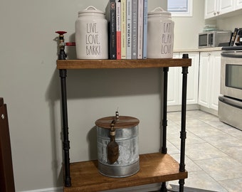Steampunk Style end table - End Table - Custom End Table - Table