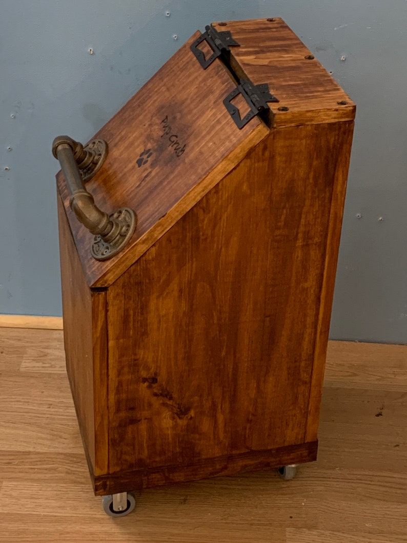 Wooden dog food storage container dog food bin pet food Etsy