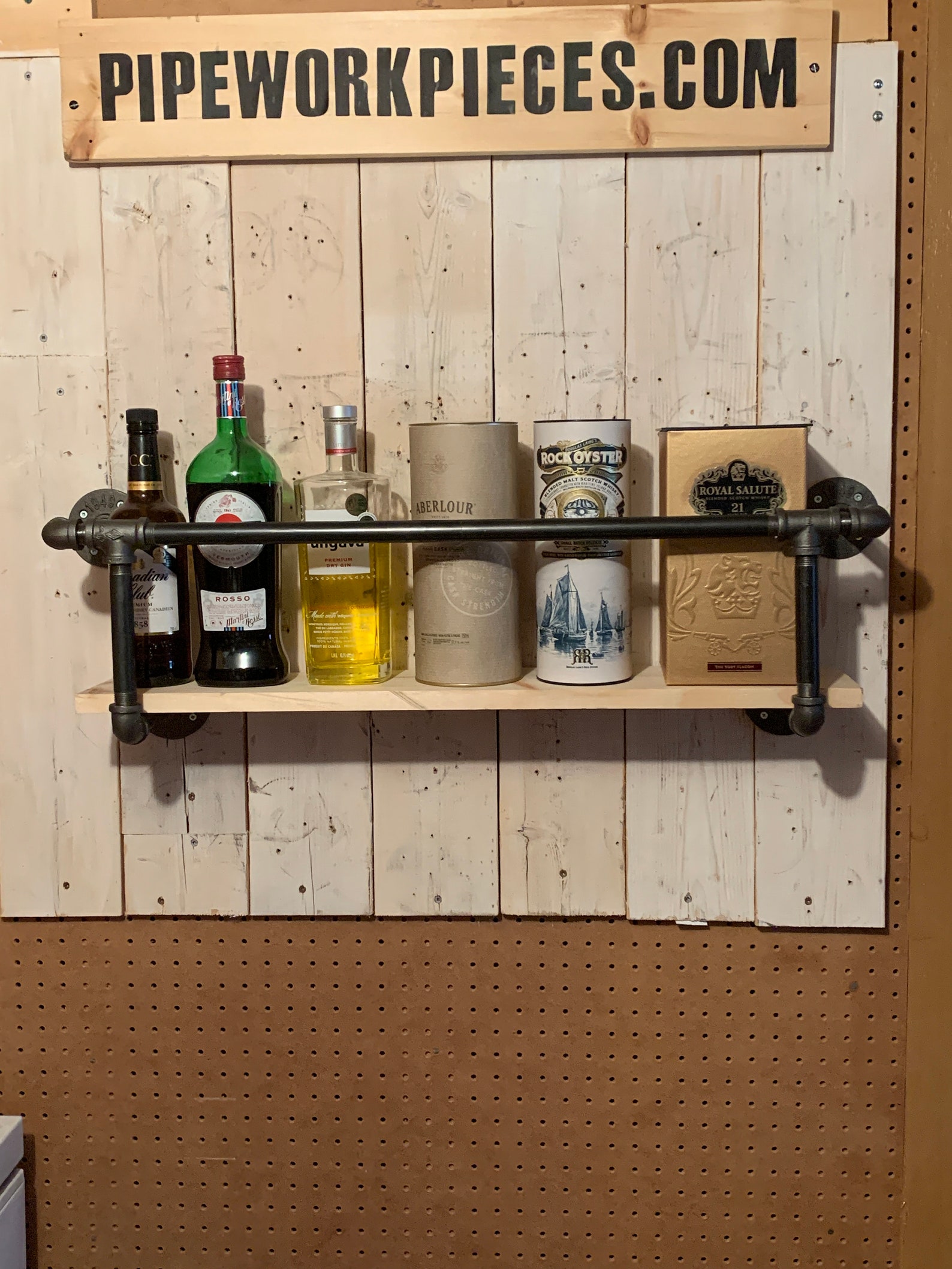 Industrial style bar shelf pipe bar shelf retro bar shelf Etsy
