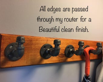 Industrial Pipe Coat Rack – Handmade Wood & Metal Hanger