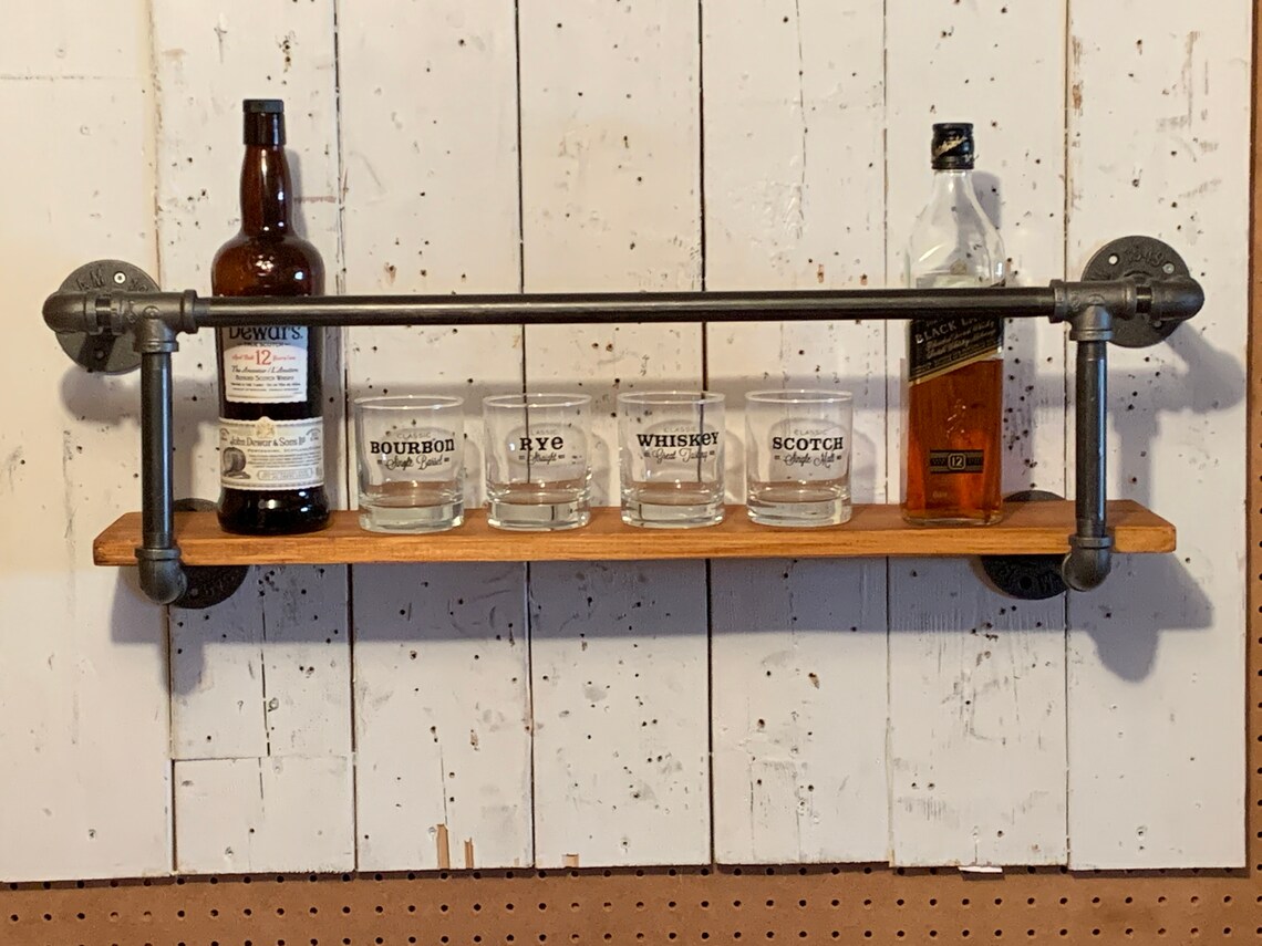 Display shelf industrial style bar shelf pipe bar shelf Etsy
