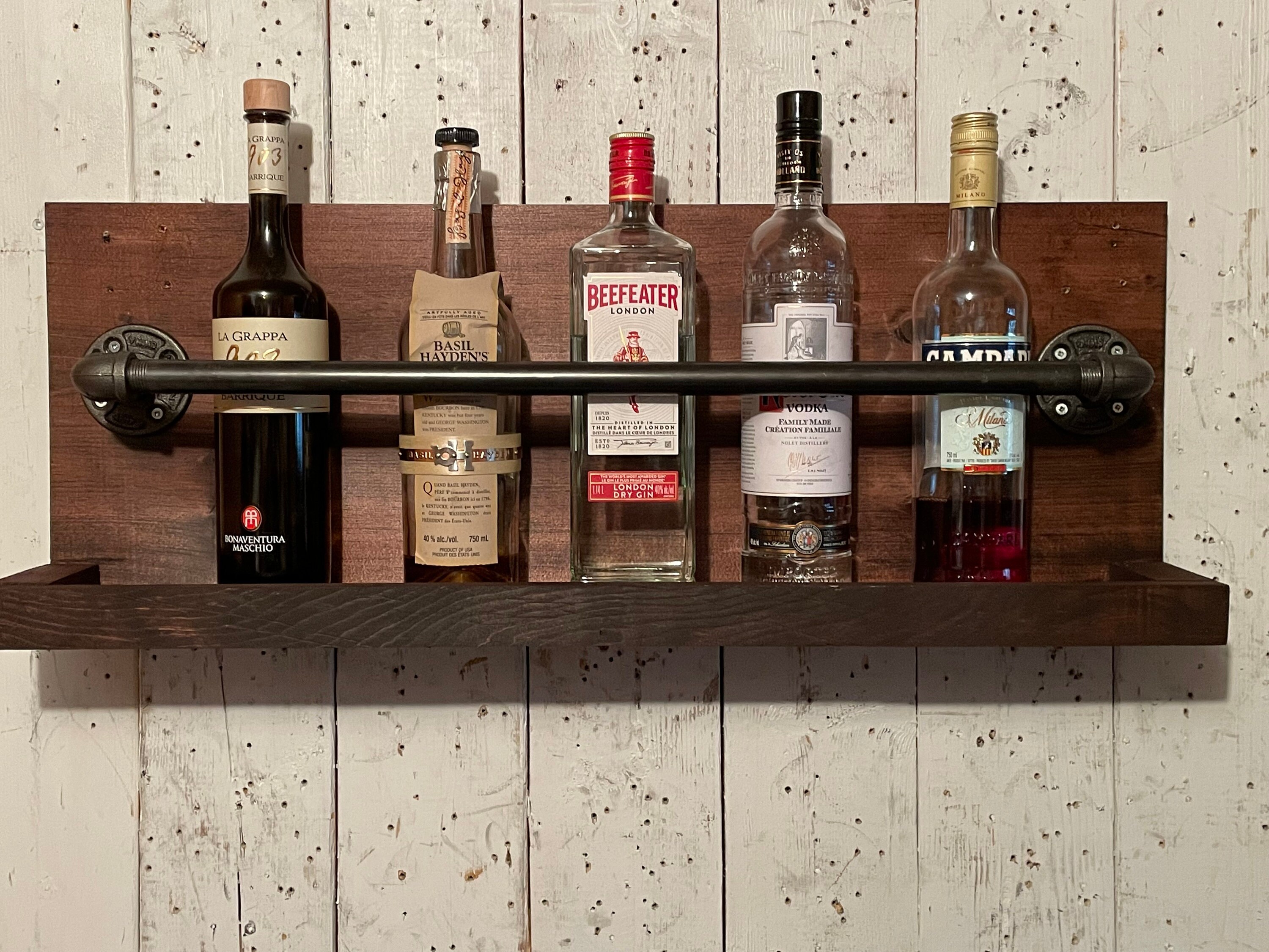 Rustic Bar Shelf Pipe Bar Shelf Retro Bar Shelf Bar Rack Scotch Shelf Etsy