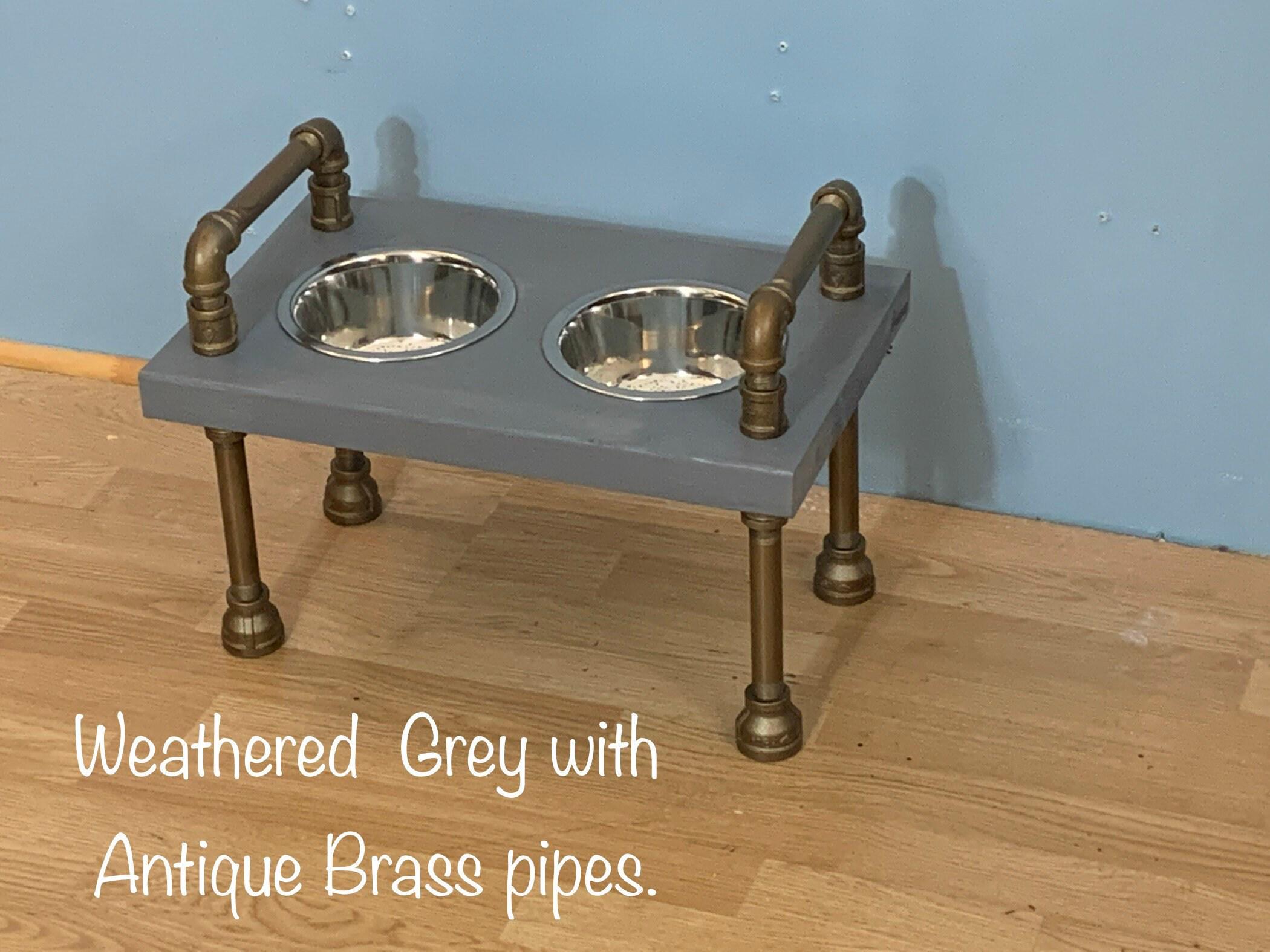 Curated visual reference: Gallery Detail: Rustic Raised Dog Bowl Feeder Industrial Style Retro Design