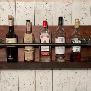 Étagère de bar rustique, étagère de bar en tuyaux, étagère de bar rétro, étagère de bar, étagère de scotch