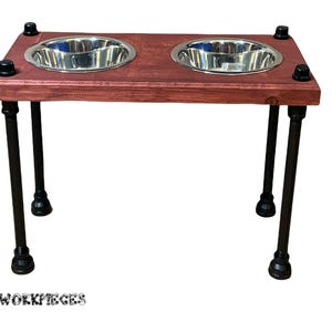 Raised dog bowl feeder - elevated dog bowls - dog bowl stand - Routed edge fancy feeder
