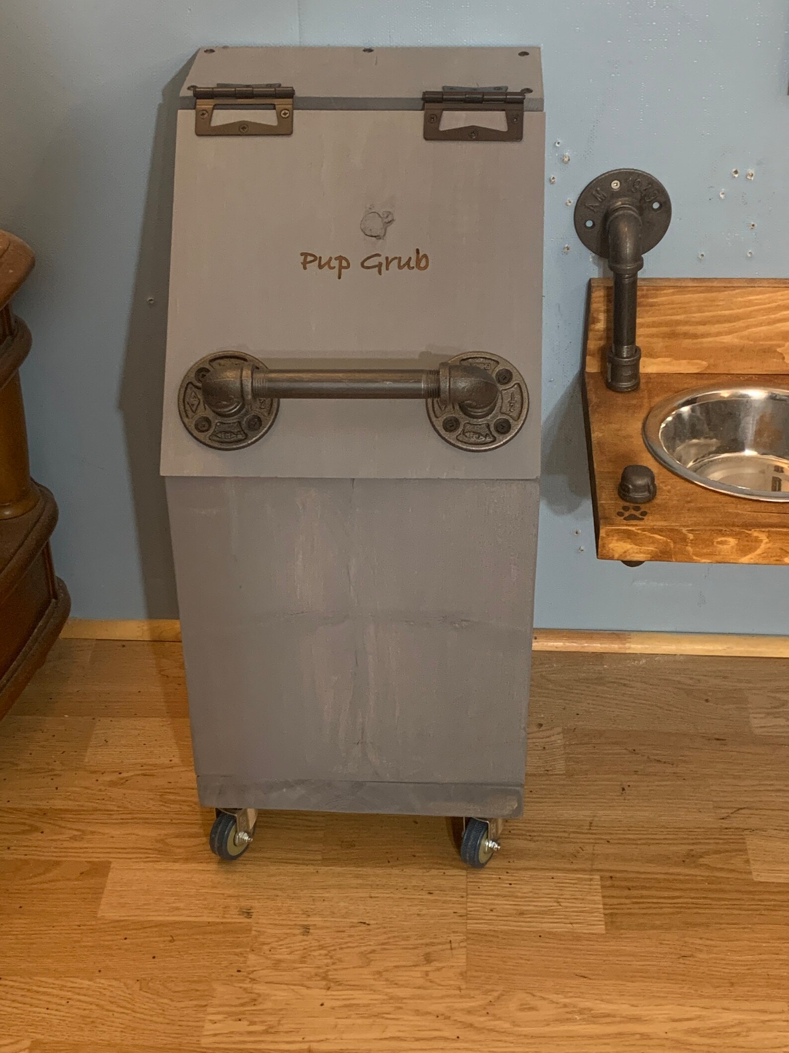 Wooden Dog Food Storage Container Dog Food Bin Puppy Food Etsy