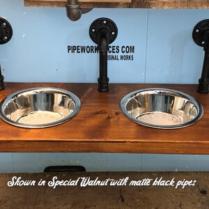Floating  Dog Bowl Industrial Style Feeder With Triple Top Mount