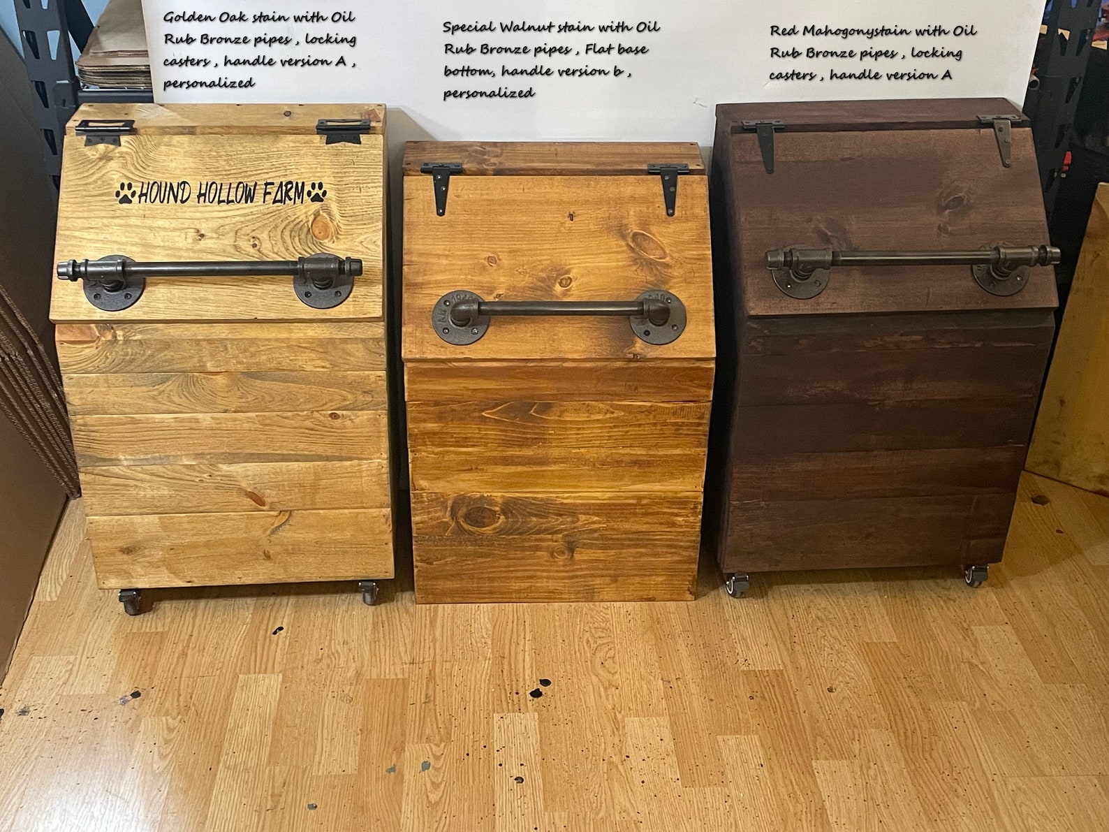 XLARGE Wooden Dog Food Storage Container HOLDS 40LB BAGS Etsy