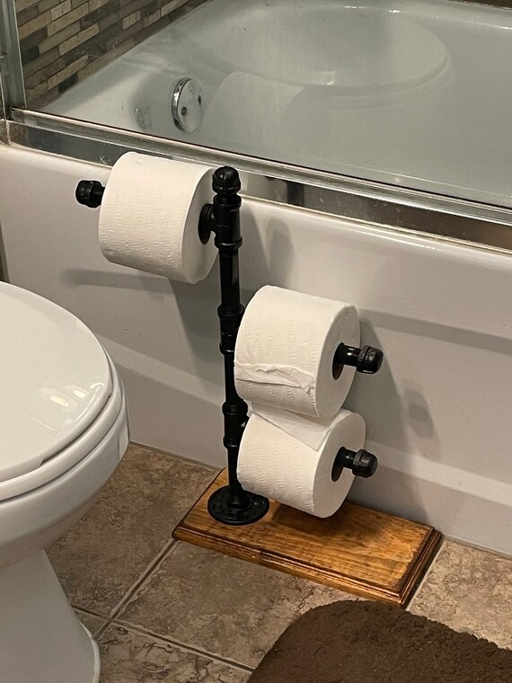 3 Roll Swivel Top Toilet Paper Stand Holder , 3 Roll Toilet Paper Holder ,  Pipe Toilet Paper Holder , Wood Toilet Paper Holder 