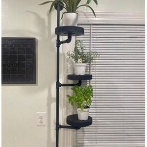 3-5 tier swivel pipe plant or display rack - steampunk swivel rack - industrial style swivel rack - swivel plant rack