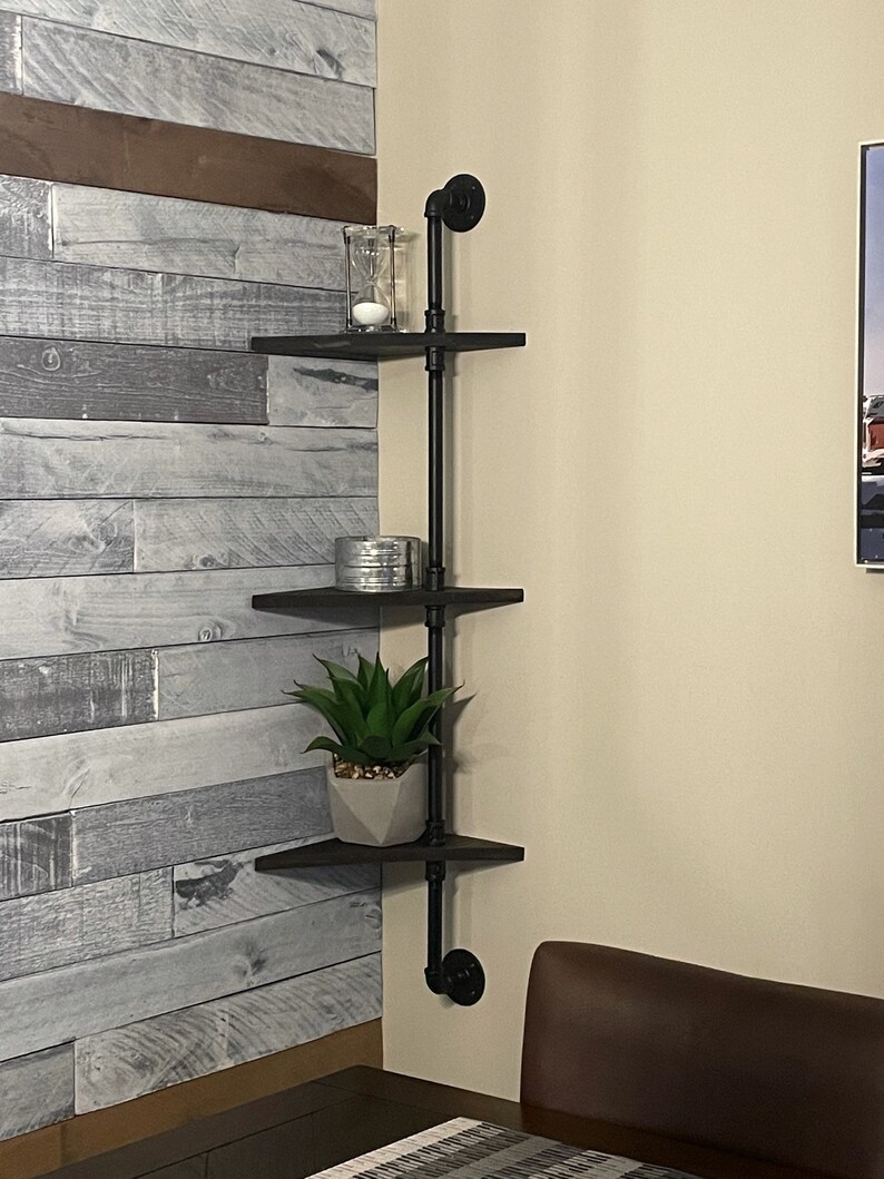 Industrial Style Corner Shelf corner Pipe Shelf corner Pipe Etsy