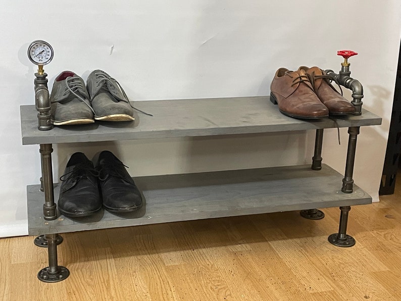 Steampunk Style Shoe Rack Entryway Organizer Rustic Shoe Etsy Canada