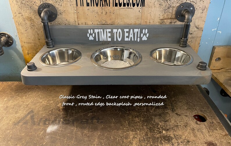 Floating Dog Bowl Feeder Wall Mount Dog Bowl Feeder Etsy Canada