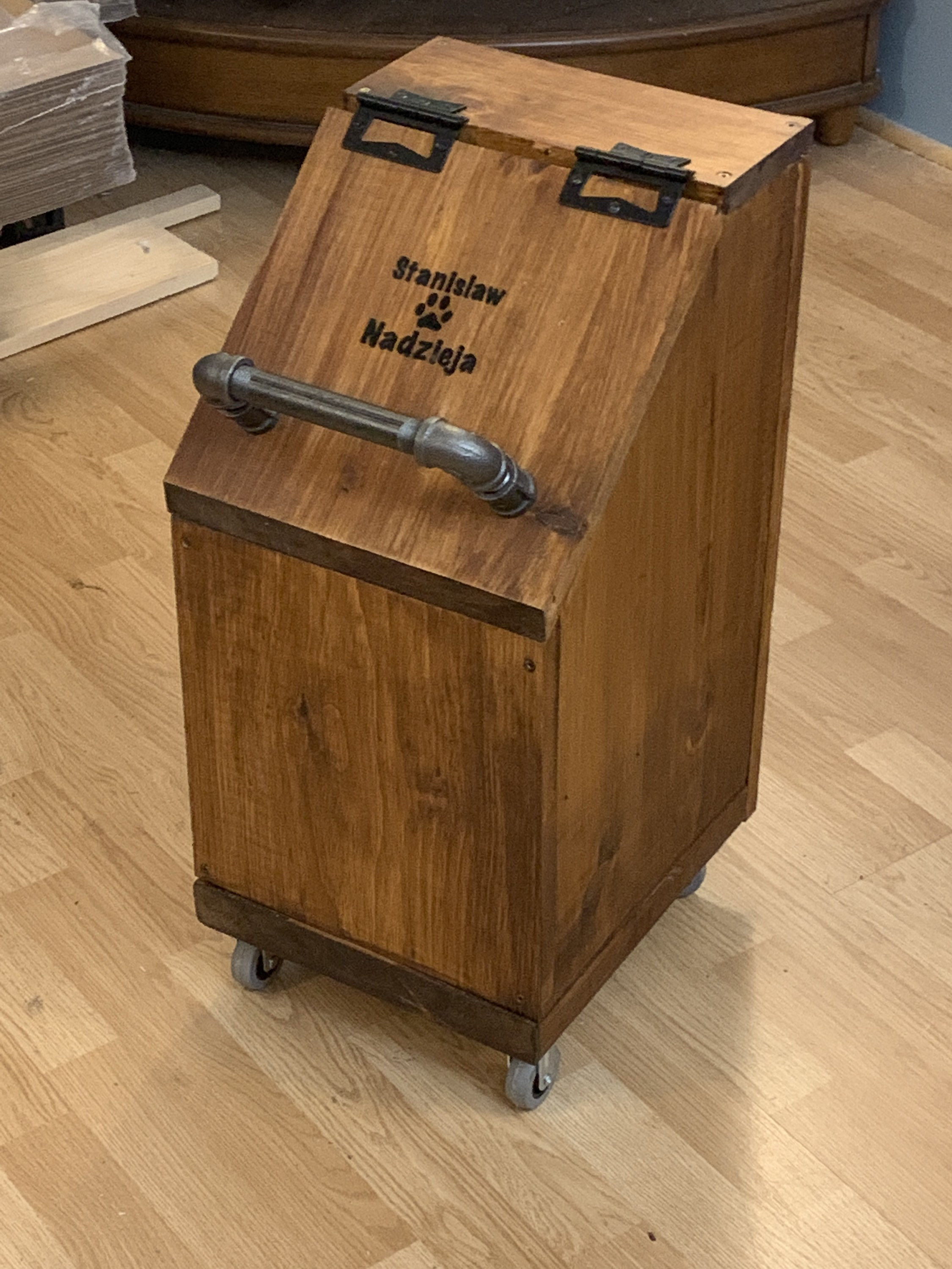 Wooden dog food storage container dog food bin pet food Etsy