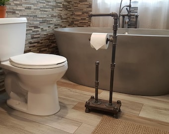 Industrial Toilet Paper Stand: Freestanding 5-Roll Holder