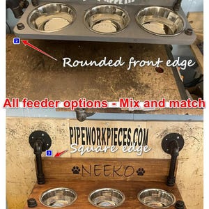 Floating Dog Bowls, Knotty Pine Feeder, Rustic Wood Wall Bar