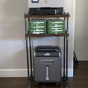 Shredder Stand or Printer Table - Adjustable Shredder Table Stand for Home Office, Easy Assembly & Space-Saving Solution