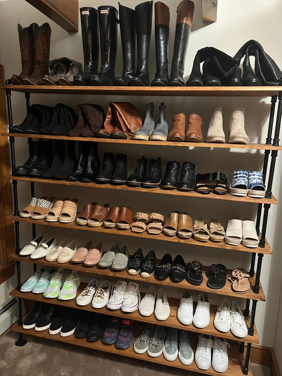 7 shelf industrial style shoe rack - display rack - bookcase with ...