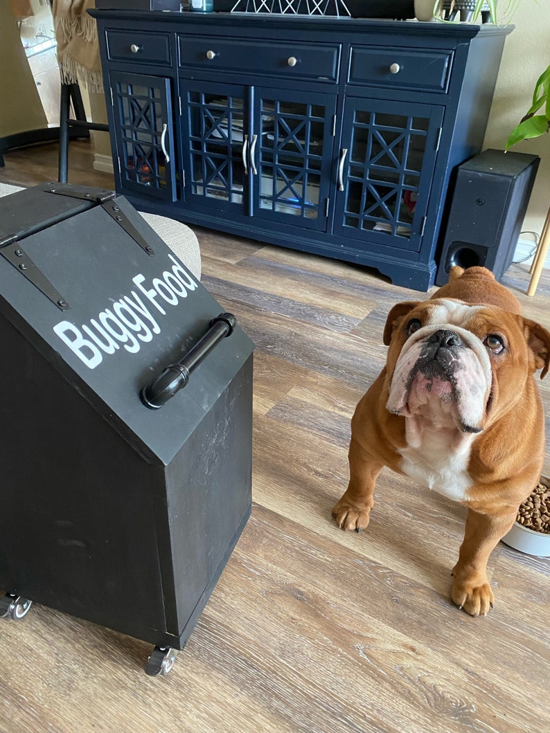 Wooden Dog Food Storage Container Dog Food Bin Puppy Food Etsy