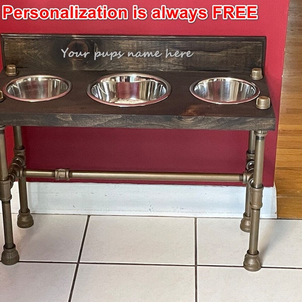 Pipe Dog Bowl Stand Etsy