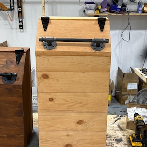 Extra Tall Wooden Dog Food Storage Bin: 60lb Capacity