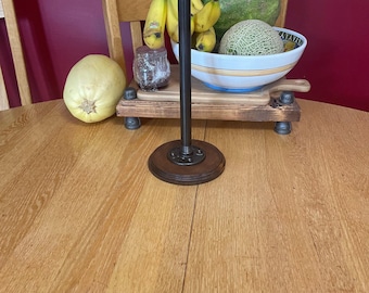 Hand Stained Industrial Paper Towel Holder: Retro Kitchen Decor