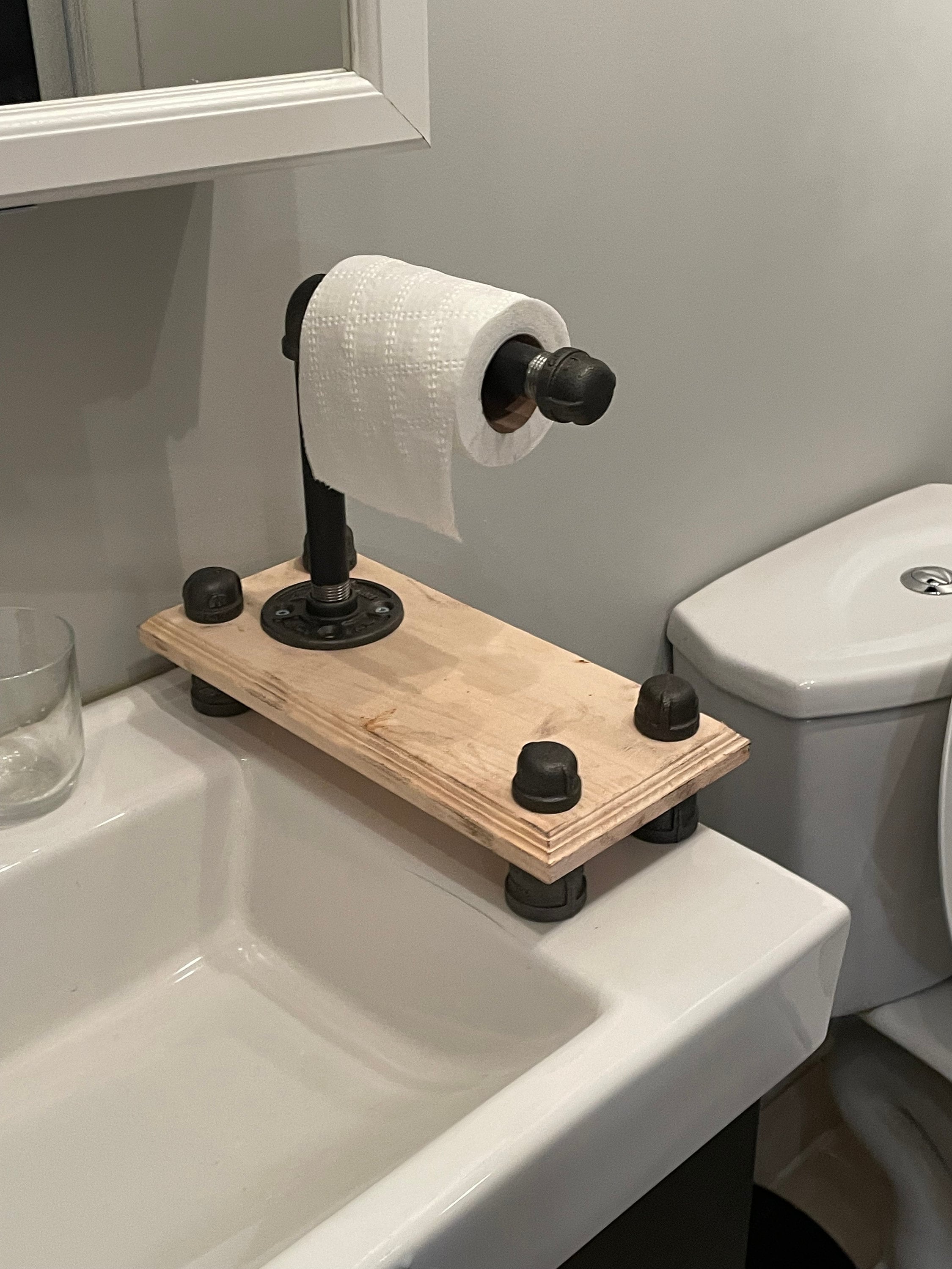 toilet paper holder, Rustic bathroom toilet paper holder . counter