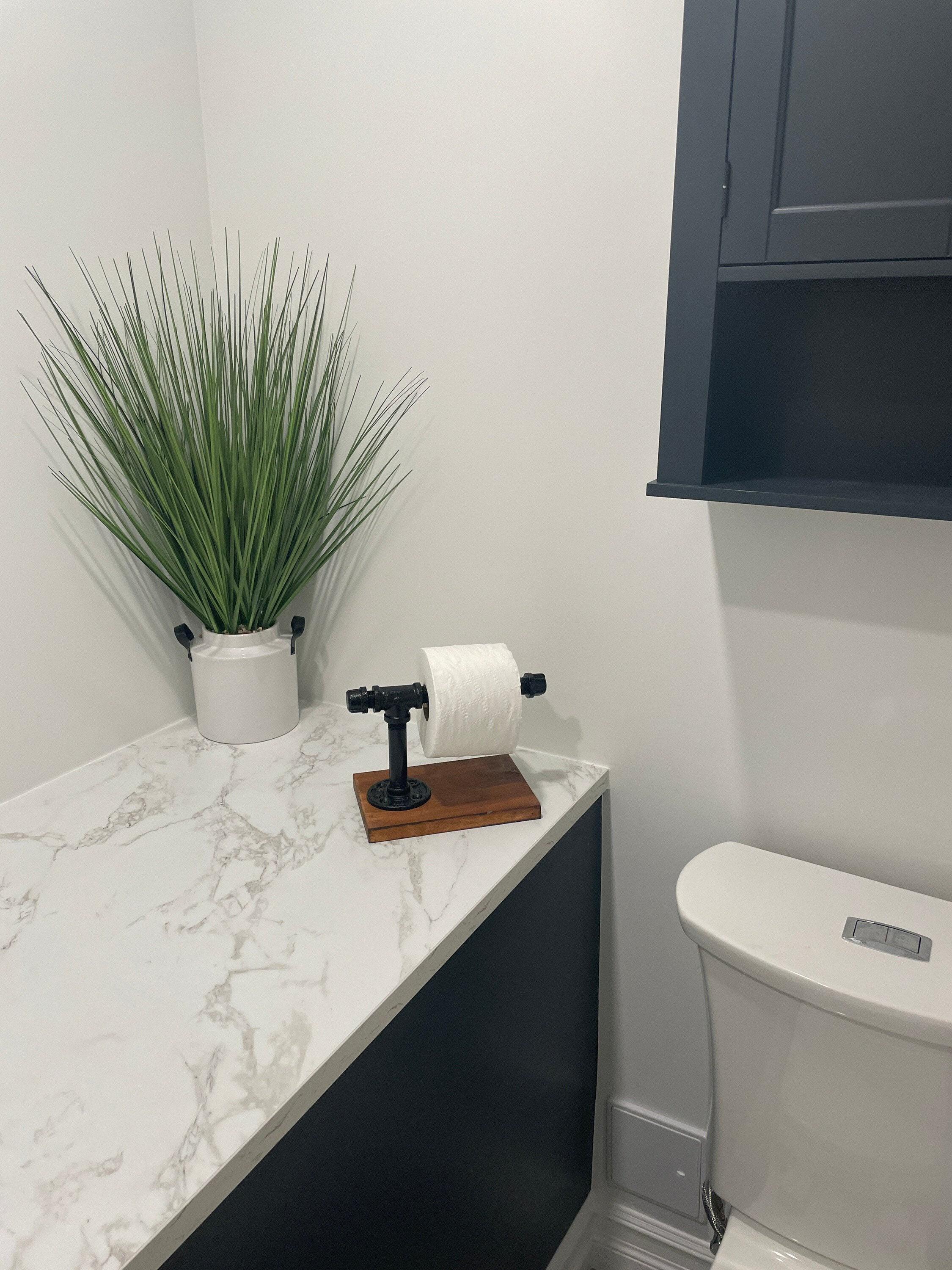 Industrial Countertop Toilet Paper Holder: Rustic Bathroom Decor - Etsy