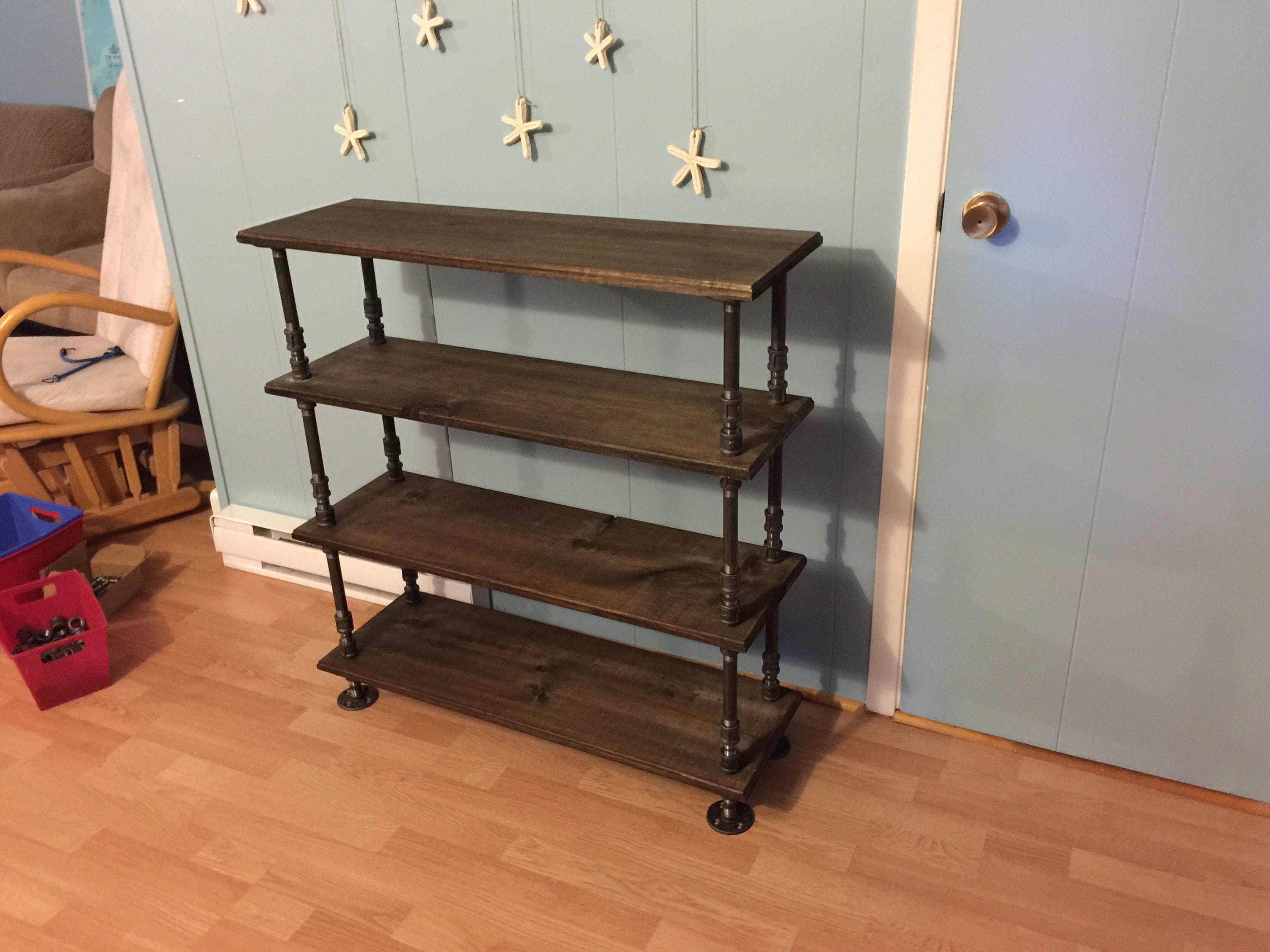 4 shelf Shoe rack industrial style Shoe Rack Steampunk Etsy