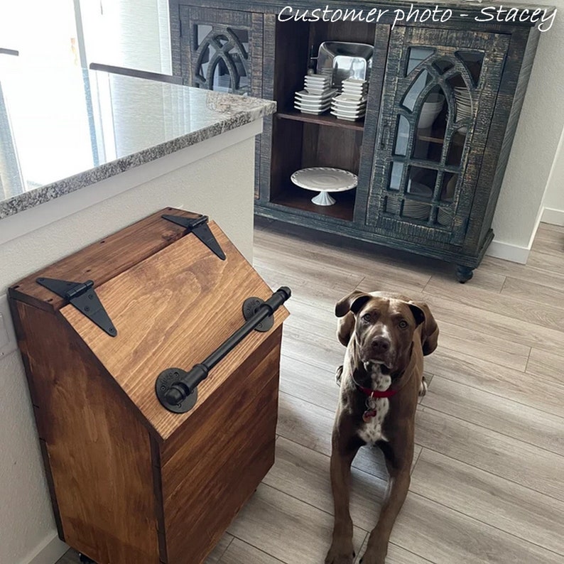 XLARGE Wooden Dog Food Storage Container Dog Food Bin HOLDS Etsy
