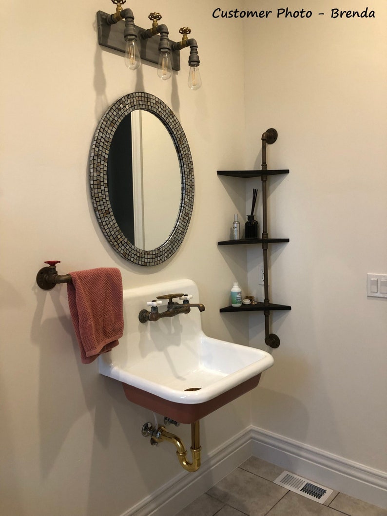 Industrial Style Corner Shelf corner Pipe Shelf corner Pipe Etsy