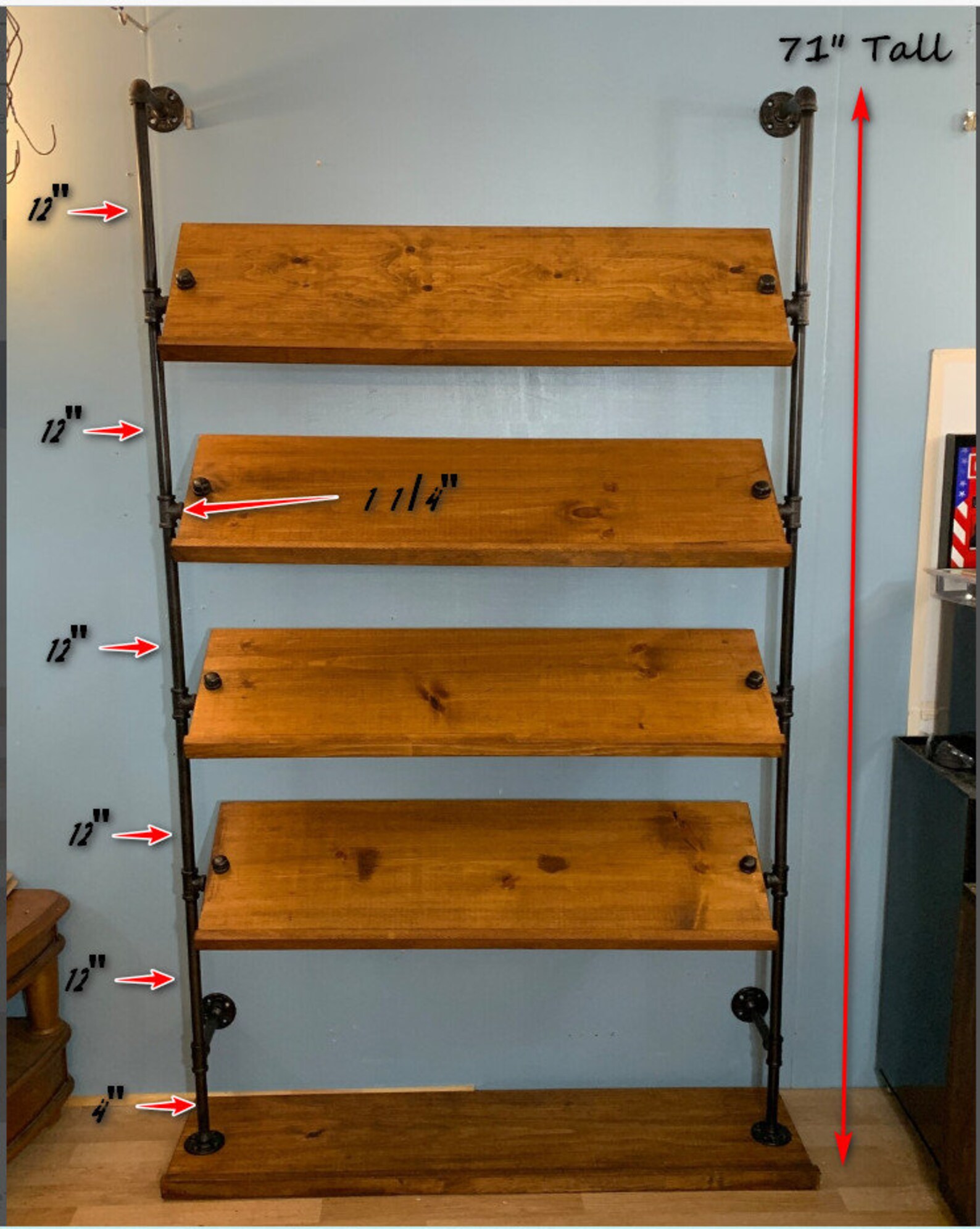 4 Tier Wall Mount Shoe Rack Shoe Rack Storage Wall Mounted Etsy