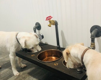 Floating Steampunk Floating  dog bowl - floating dog feeder - floating pet feeder