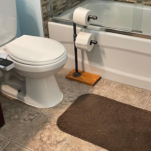Industrial Toilet Paper Stand: Freestanding 2-Roll Holder