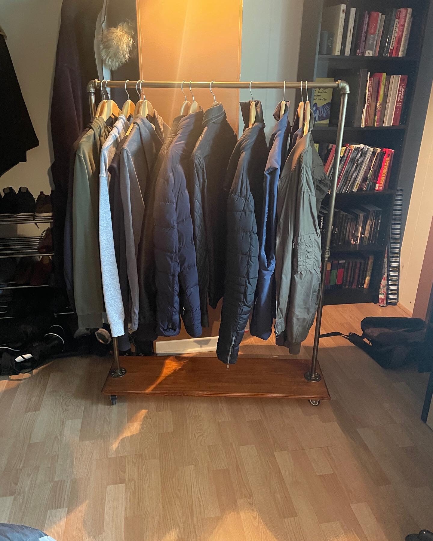 Rolling Garment Rack Garment Rack Industrial Style Clothes Etsy Canada