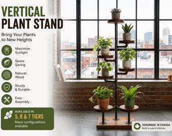 Swivel Vertical Plant Stand, Metal 5 Tier Plant Holder Rack