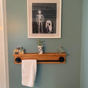 Wall mount towel rack with shelf - Towel rack - Towel holder