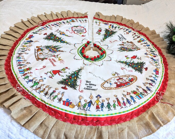Large Grinch Christmas Tree Skirt, Grinch Tree Skirt Dr. Seuss