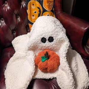 Soft Ghost Pillow ghost pillow Halloween Decor Sherpa Ghost pillow and pumpkin Halloween ghost Pillow Halloween Party